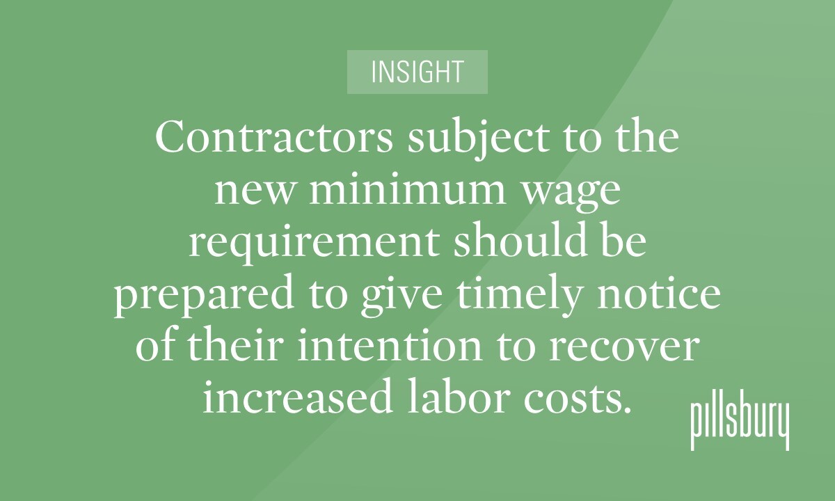 $15/Hour Minimum Wage for Many Federal Contractors to Take Effect