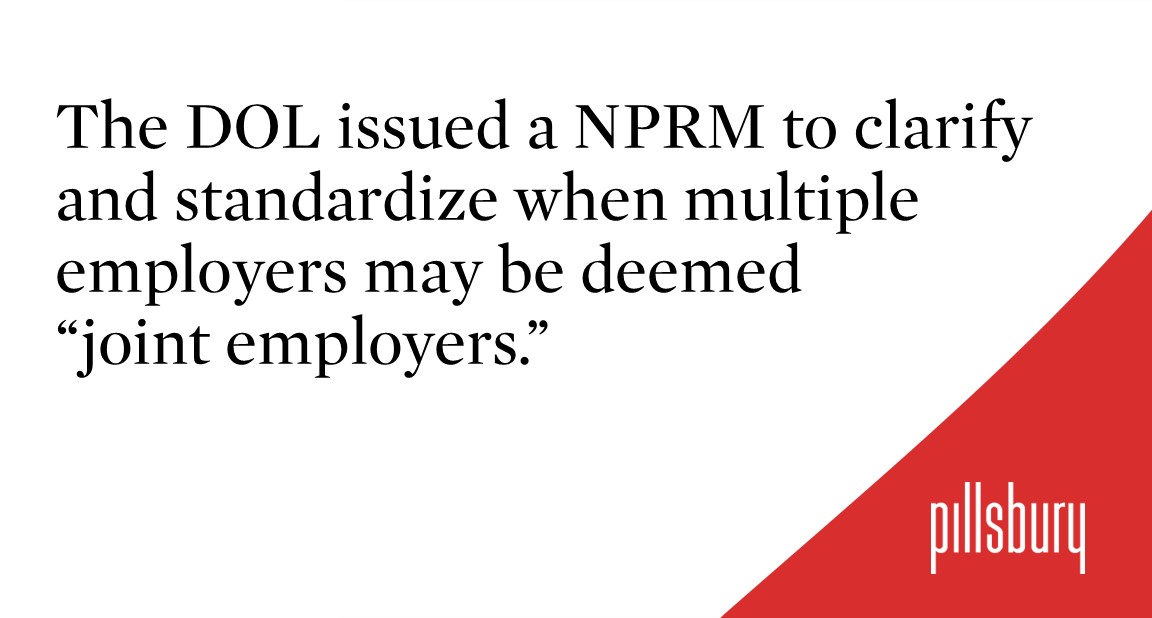 U.S. Department of Labor Proposes Joint Employer Rule Changes