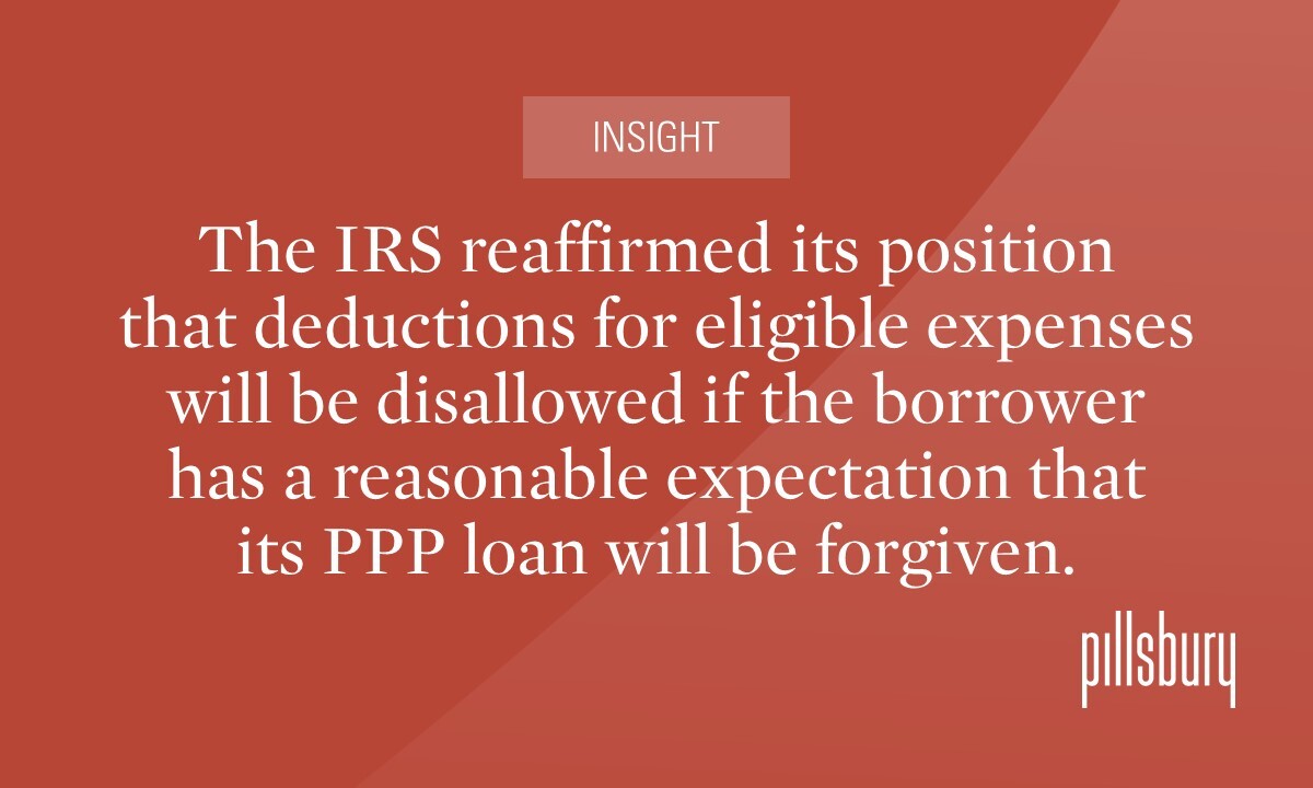 PPP Loan Nondeductible If “Reasonable Expectation” of