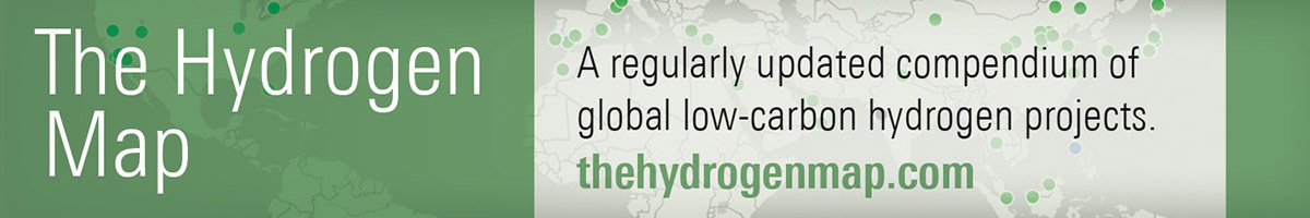 Pillsbury's hydrogen map plots “green” and “blue” hydrogen project, with more than 200 projects already included.