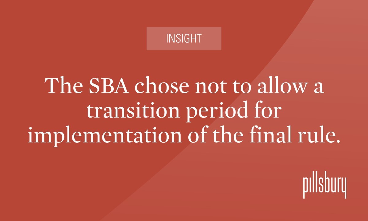 SBA Issues Final Rule to Amend EmployeeBased Size Standards